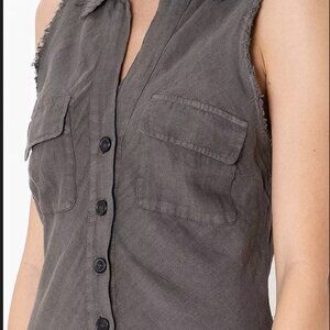 Zara Gary Sleeveless Shirt Maxi Dress | Size M